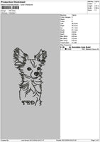Dog Ted Outline Embroidery File 6 sizes