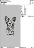 Dog Ted Outline Embroidery File 6 sizes