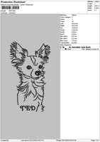 Dog Ted Outline Embroidery File 6 sizes