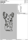 Dog Ted Outline Embroidery File 6 sizes