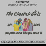 Cheetatext Embroidery File 6 sizes