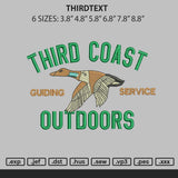 Thirdtext Embroidery File 6 sizes
