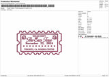 Ticket 0602 Embroidery File 6 sizes