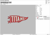 Titans Flag Embroidery File Design