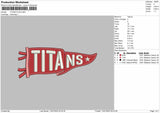 Titans Flag Embroidery File Design