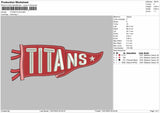 Titans Flag Embroidery File Design