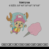 Tony2108 Embroidery File 6 sizes