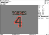 Torrestext Embroidery File 6 sizes