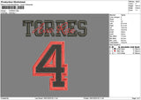 Torrestext Embroidery File 6 sizes