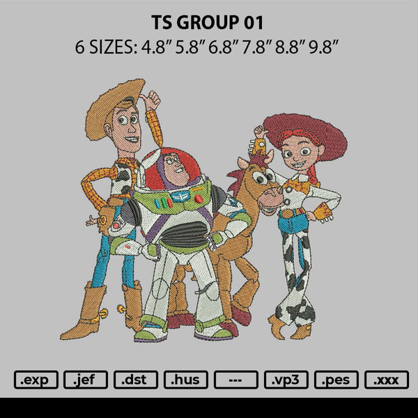 Ts Group 01 Embroidery File 6 sizes