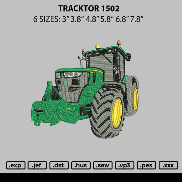 Tracktor 1502 Embroidery File 6 sizes
