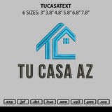 Tucastext Embroidery File 6 sizes