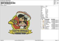 Kitchentext 2802 Embroidery File 6 sizes