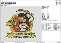 Kitchentext 2802 Embroidery File 6 sizes