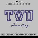 Twutext Embroidery File 6 sizes