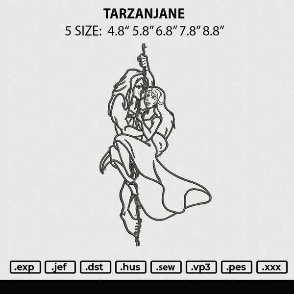 Tarzan N Jane Embroidery File 6 sizes