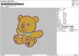 Yellow Bear Embroidery File 6 sizes