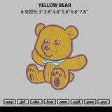 Yellow Bear Embroidery File 6 sizes