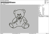 Bear Outline 0203 Embroidery File 6 sizes