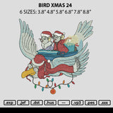 Bird Xmas 24 Embroidery File 6 sizes