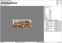 Orange Car 1311a Embroidery File 6 sizes