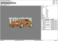 Orange Car 1311a Embroidery File 6 sizes