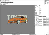 Orange Car 1311a Embroidery File 6 sizes