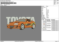 Orange Car 1311a Embroidery File 6 sizes