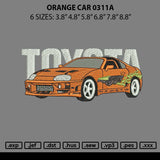 Orange Car 1311a Embroidery File 6 sizes