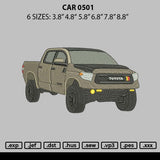 Car 0501 Embroidery File 6 sizes