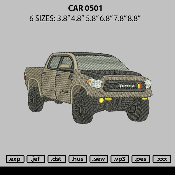 Car 0501 Embroidery File 6 sizes
