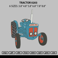 Tractor 0203 Embroidery File 6 sizes