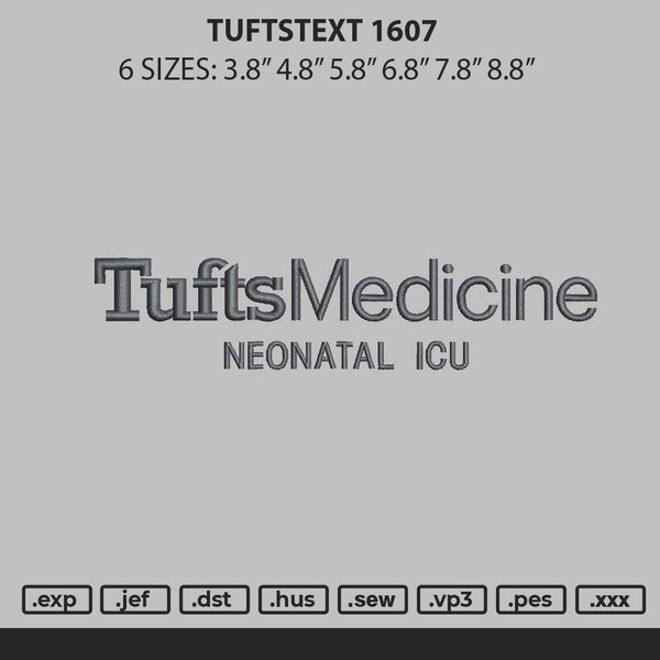 Tuftstext 1607 Embroidery File 6 sizes