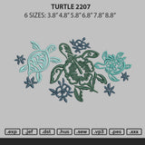 Turtle 2207 Embroidery File 6 sizes