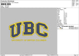 Ubctext Embroidery File 6 sizes