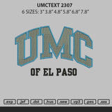 Umctext 2307 Embroidery File 6 sizes