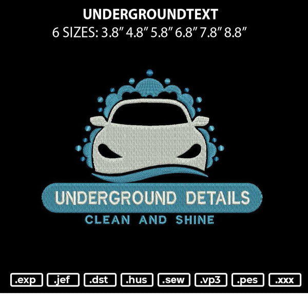 Undergroundtext Embroidery File 6 sizes