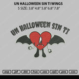 Un Halloween Sin Ti Wings Embroidery File 5 sizes