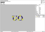 Uo Text Embroidery File 6 size