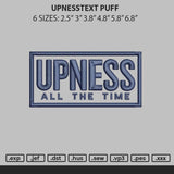 Upnesstext Puff Embroidery File 6 sizes