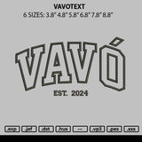 Vavotext Embroidery File 6 sizes