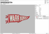 Warriors Flag Embroidery File Design