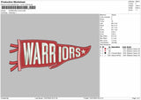 Warriors Flag Embroidery File Design