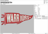 Warriors Flag Embroidery File Design