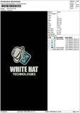White Hat Embroidery File 6 sizes