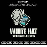 White Hat Embroidery File 6 sizes