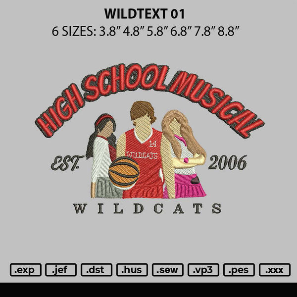 Wildtext 01 Embroidery File 6 sizes