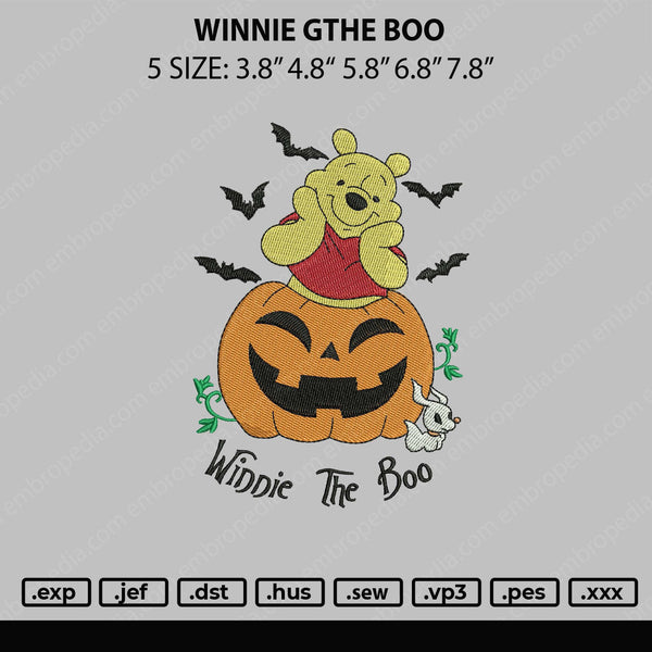 Winnie he Boo Embroidery File 5 sizes