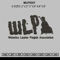 Wlptext Embroidery File 6 sizes