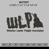 Wlptext Embroidery File 6 sizes